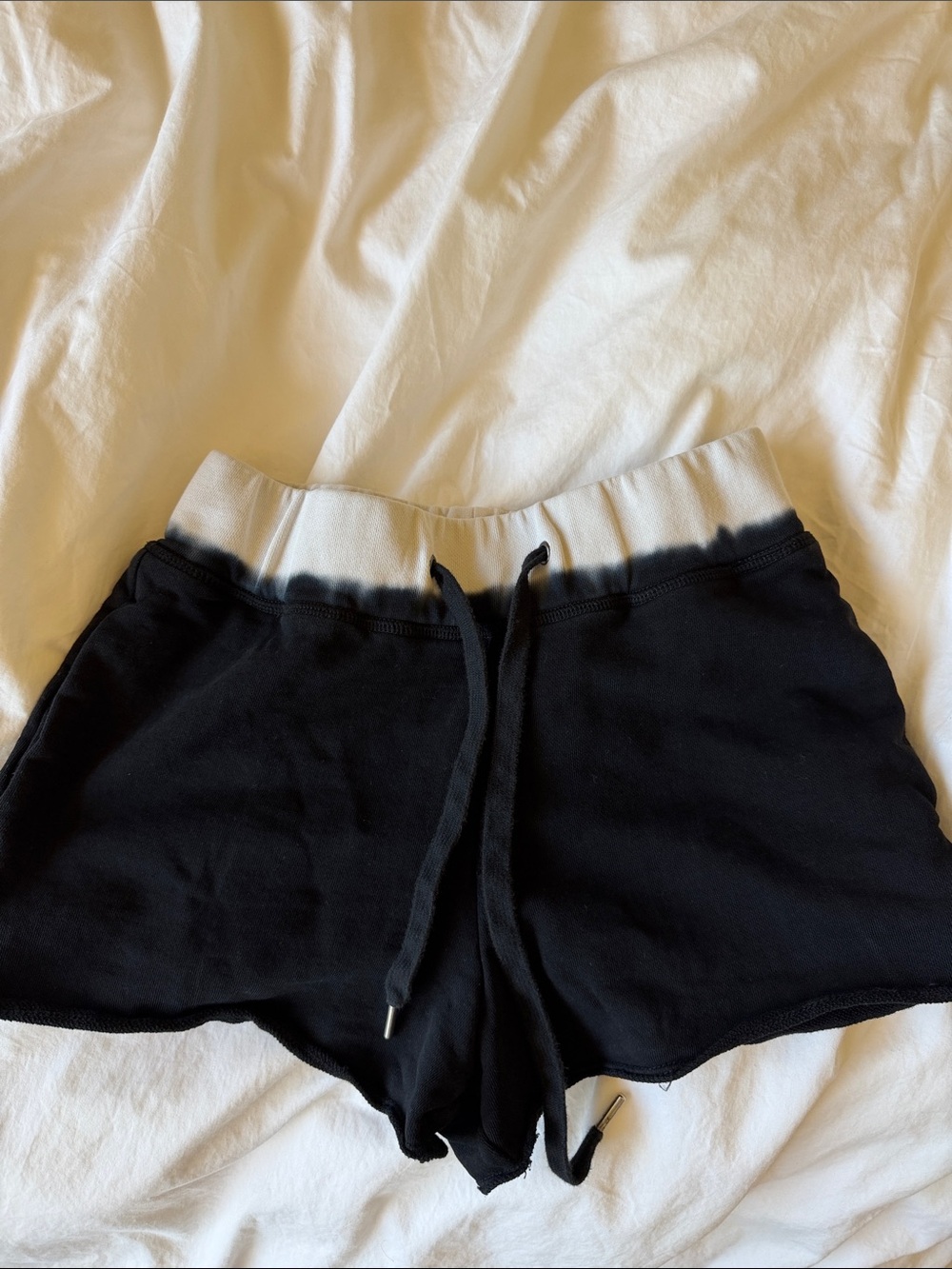 James Perse Black Shorts with White Ombre Waistband